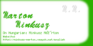 marton minkusz business card